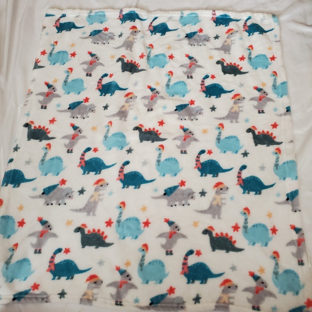Parent's Choice Dinosaur Christmas Stars Baby Blanket Plush